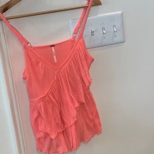 Hot Pink Ruffled Tank (S)